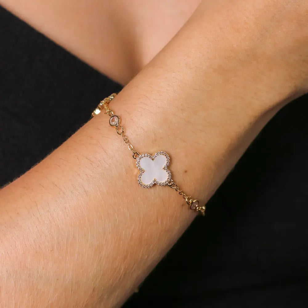 18k Gold Plated White Luck Bracelet - Tamis Jewellery Ireland