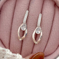 Tamis Jewellery Silver 925k Stone Earrings with Pave Zirconia Ireland - Tamis Jewellery Ireland