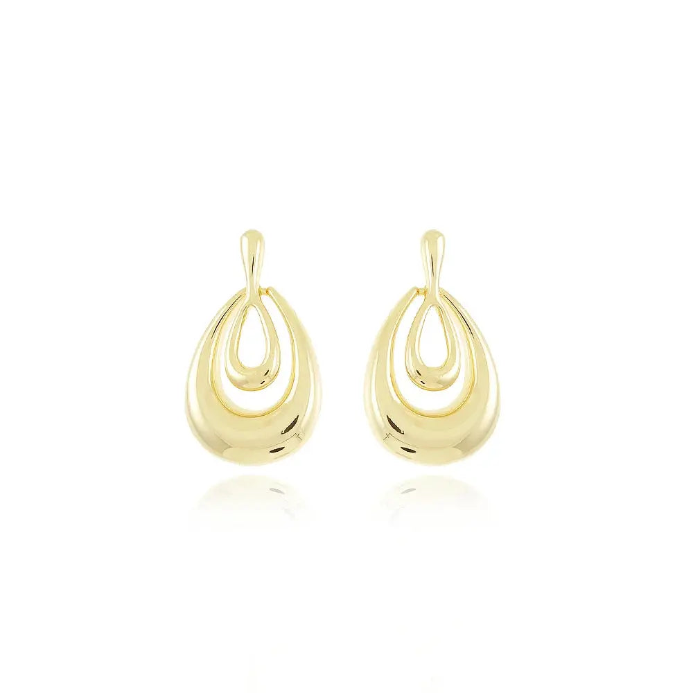 18K Gold Plated Detailed Long Earrings Ireland - Tamis Jewellery Ireland
