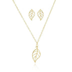 18k Gold Plated Leaf Jewellery Set - Tamis Jewellery Ireland