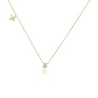18k Gold Plated Choker Necklace With Point Of Light and Airplane - Tamis Jewellery Ireland