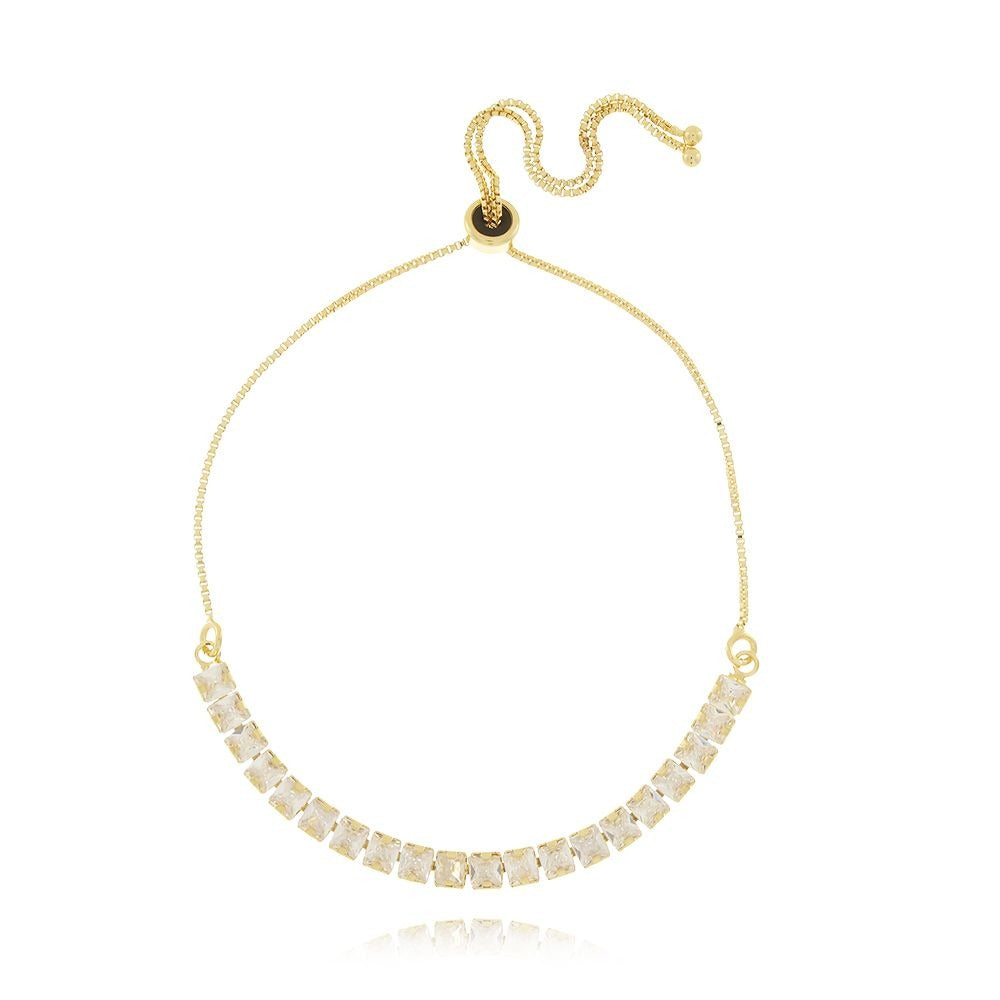 Tamis Jewellery 18k Gold Plated Riviera bracelet with sparkling clear stones for elegant styling