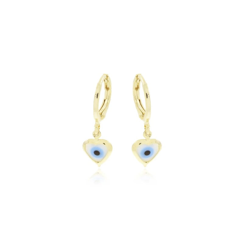 Mini Greek Eye Earrings 18k Gold Ireland featuring delicate gold plating and blue eye design