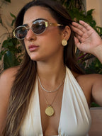 Ivory Wave Jewellery Set – Gold Plated Necklace & Earrings Set