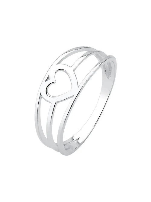 Open Heart Wire Ring 925 Sterling Silver - Tamis Jewellery Ireland