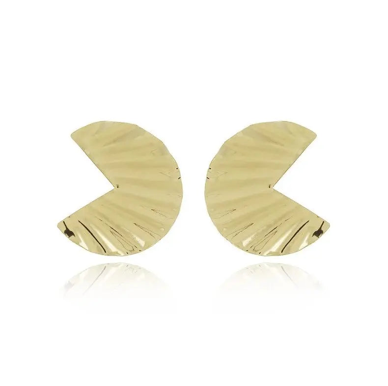 Ireland Gold Plated Organic Smooth Earrings - Tamis Jewellery Ireland