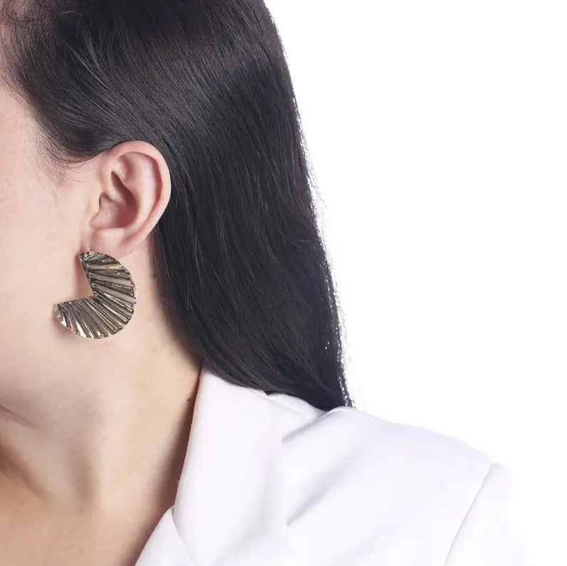 Ireland Gold Plated Organic Smooth Earrings - Tamis Jewellery Ireland