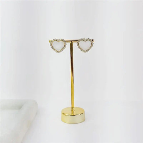 Mother of Pearl Heart Earrings