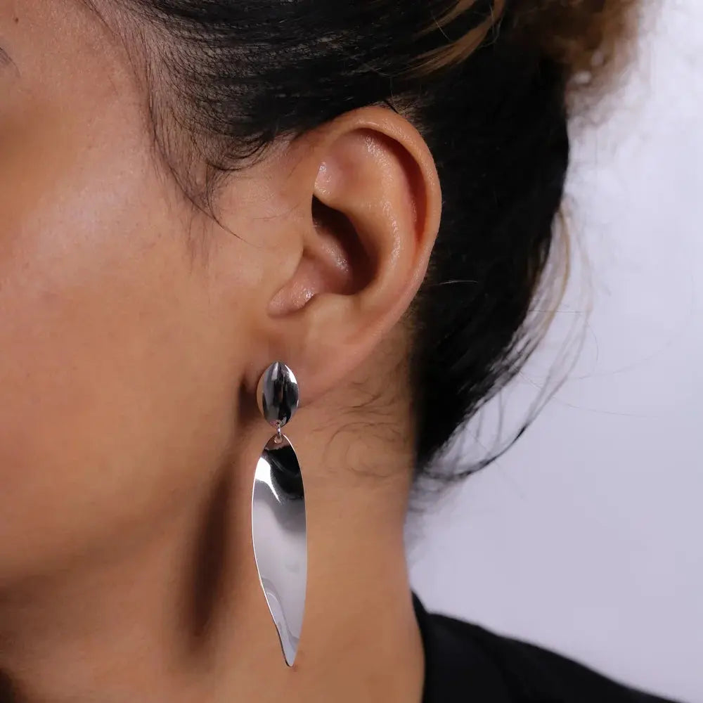 Plain Stud Earring - White Rhodium Ireland - Tamis Jewellery Ireland