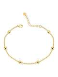 Gold Portuguese chain bracelet with ball charm - Tamis Dublin jewelry
