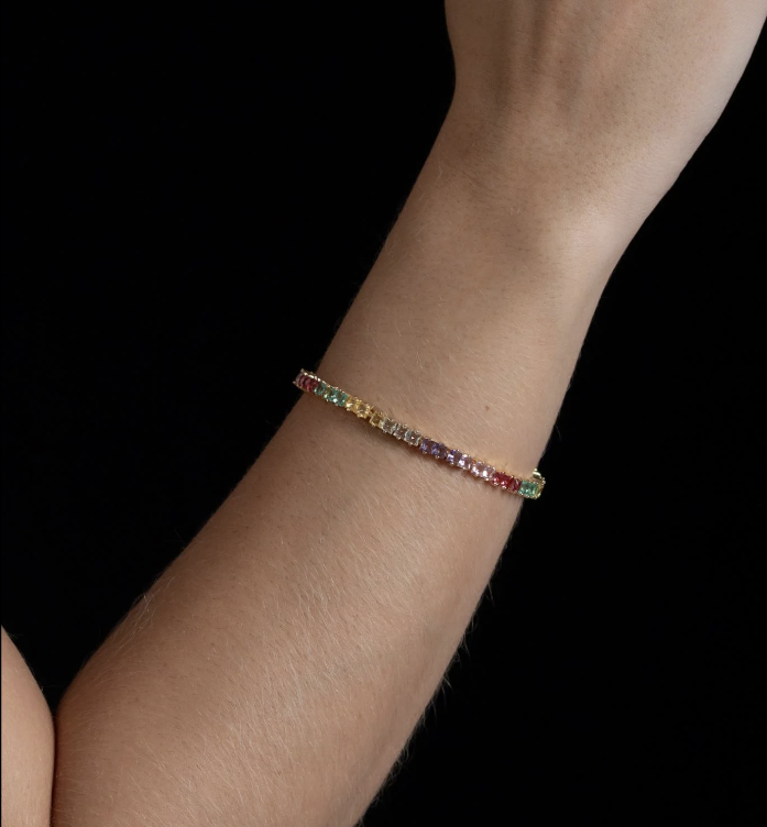 Tamis Jewellery 18k Gold Plated Colorful Riviera Bracelet