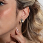Duo Drop Earrings - Gold, Rhodium Ireland - Tamis Jewellery Ireland