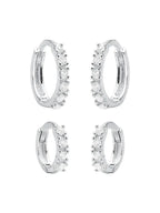 925k Silver Double Studded Hoop - Tamis Jewellery Ireland