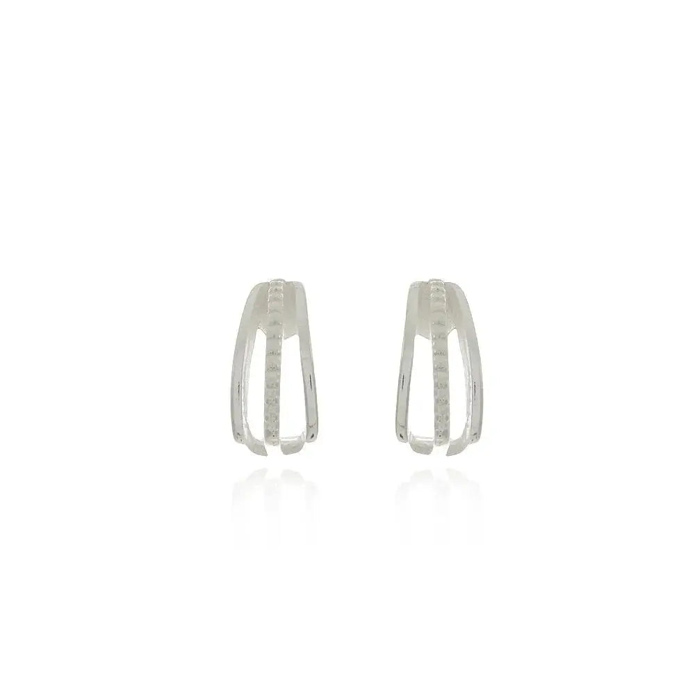 Studded Half Hoop Earring - 925k Silver Ireland - Tamis Jewellery Ireland