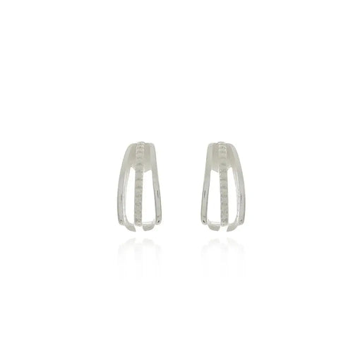 Studded Half Hoop Earring - 925k Silver Ireland - Tamis Jewellery Ireland