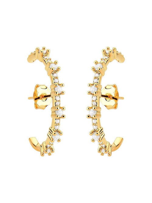 Gold beaded hook earrings - Brazilian statement jewelry in Dublin