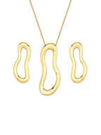 Organic gold jewelry set - Brazilian necklace & earrings by Tamis Dublin