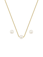 Venetian pearl jewelry set - gold necklace & earrings by Tamis Dublin