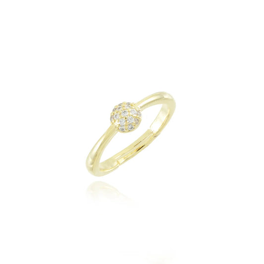 18k Gold Plated Zirconia Studded Ring TamisJewellery Online with a sparkling centerpiece