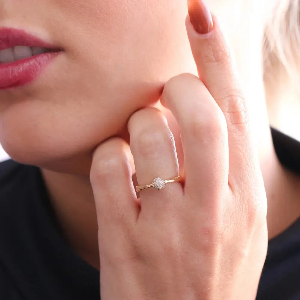 18k Gold Plated Zirconia Studded Ring | Tamis Jewellery Online - Tamis Jewellery Ireland