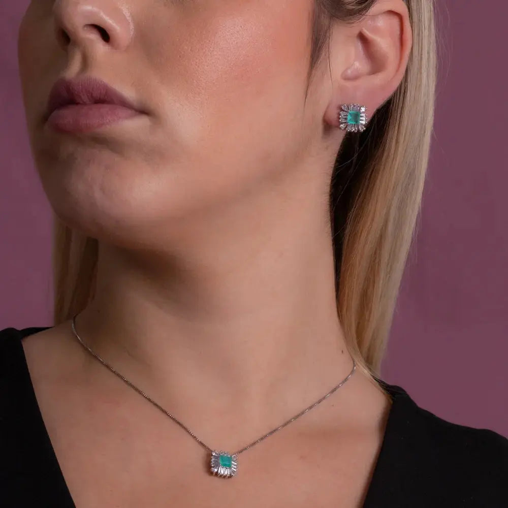 Rhodium Fusion Stone Set - Tamis Jewellery Ireland