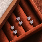 Rhodium Plated Triple of Heart Crystal Earrings Ireland - Tamis Jewellery Ireland