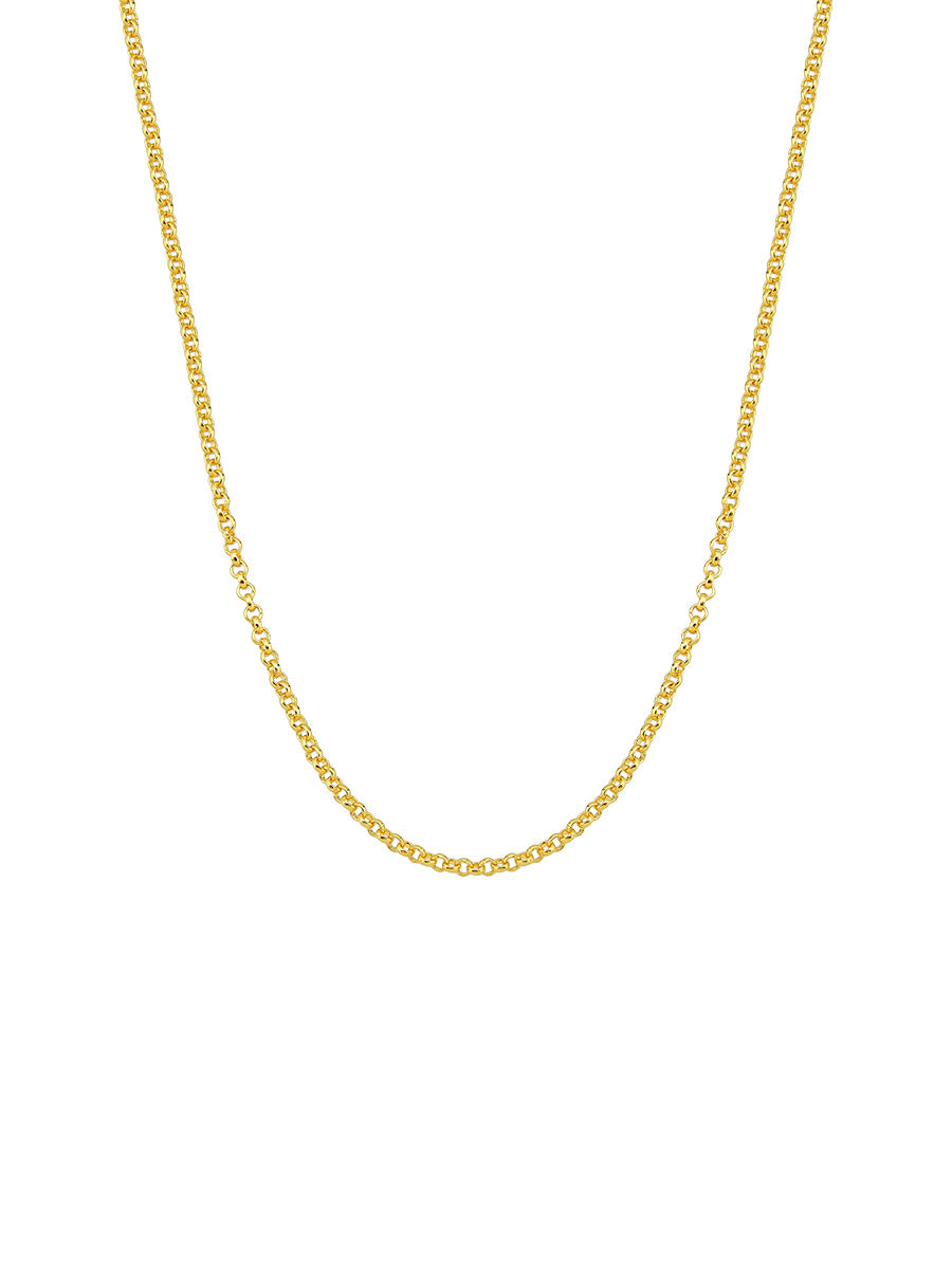 18k Gold Plated Delicate Portuguese Link Necklace featuring a sleek and elegant design