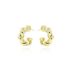 18k Gold Plated Twisted Half Hoop Earring - Tamis Jewellery Ireland