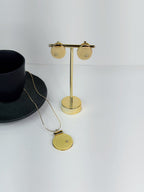 Ivory Wave Jewellery Set – Gold Plated Necklace & Earrings Set